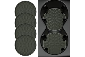 Wingcases Car Coasters Silicone [4 Pack] 2.75in Universal Mats Non-Slip, Embedded Car Interior Accessories, Car Cup Holders Insert Coasters Decor，Camo Green