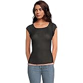 Free People Womens Double Take Mesh Tee
