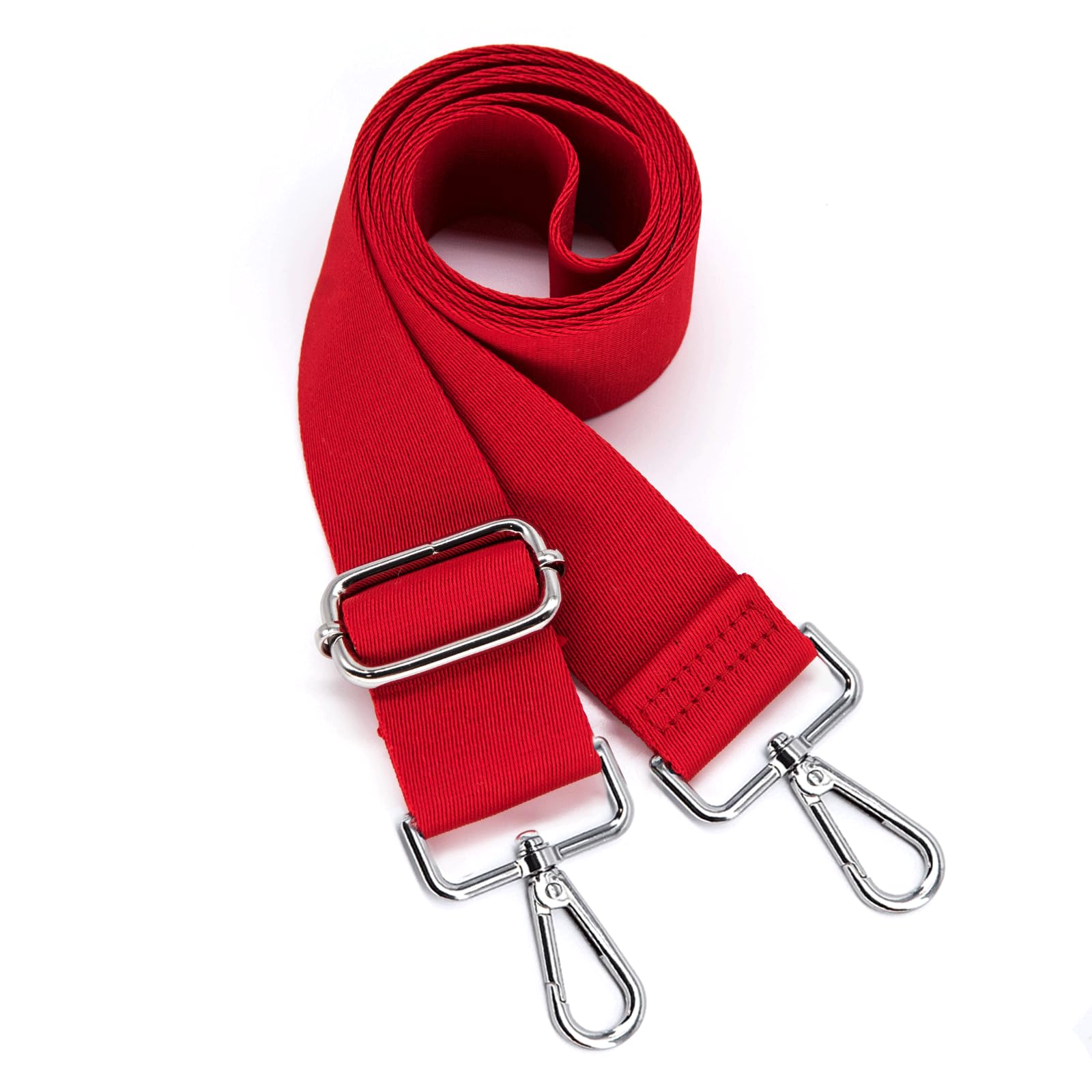 Photo 1 of S&loyoe Thickened Solid Color Purse Straps Replacement Crossbody Bag Strap Adjustable Wide Guitar Straps for Handbags 1.5inch (Red silver buckle)