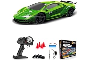 Everbigmai RC Drift Car 1:24 Remote Control Car 4WD 15KM/H High Speed Racing Sport Car with LED Lights RC Cars Toy for Kids Boys Girls Adults Gifts Birthday Christmas Rechargeable Batteries