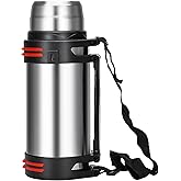 Olerd Large Thermosflask- 101oz Stainless Steel Insulated Bottle for Travel with BPA Free Cup - 3L Oversized Vacuum Insulated Thermoses with Handle and Strap for Hot & Cold Drinks