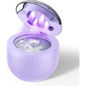 Ultrasonic Retainer Cleaner, Ultrasonic Cleaner Machine for Retainers, Dentures, Aligners, Mouth Guards, Jewelry & Rings, Lig