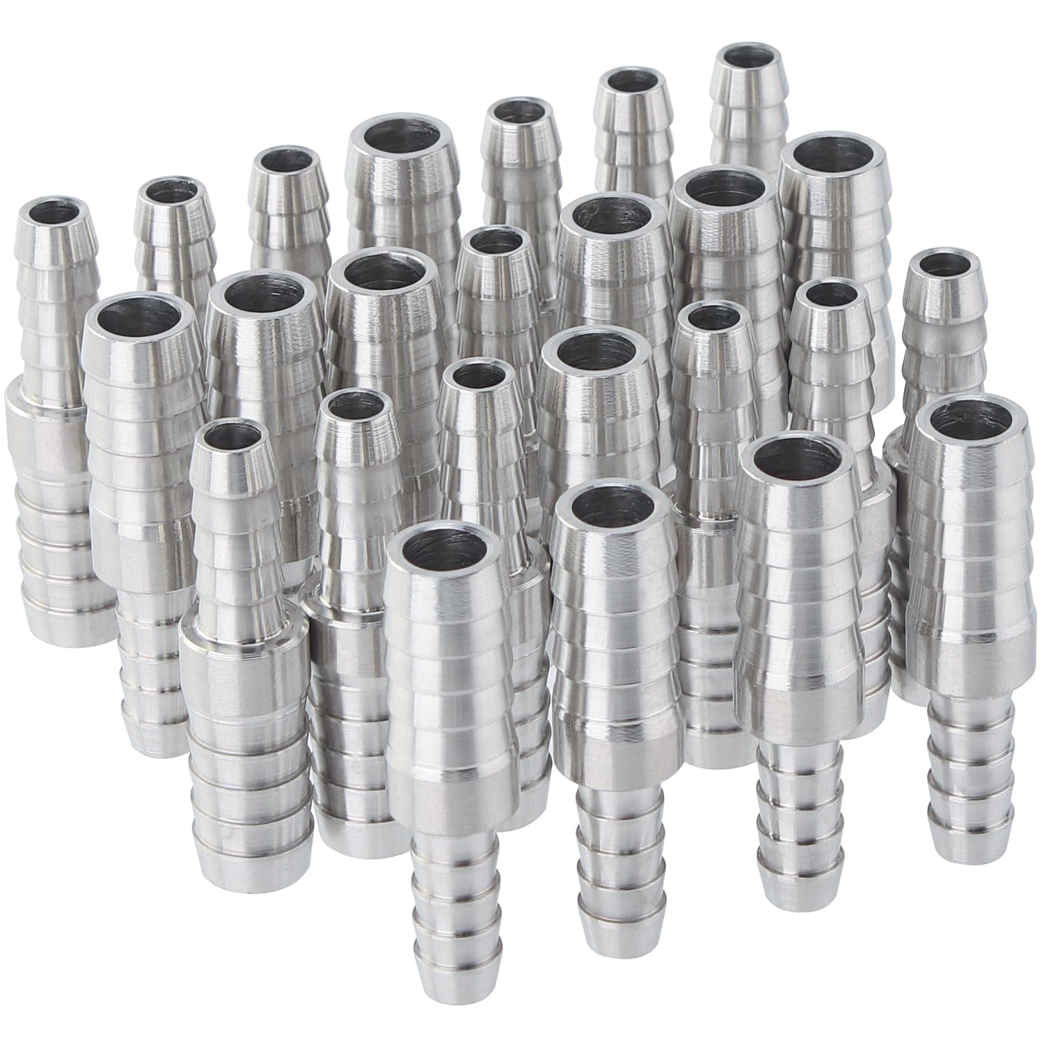 LTWFITTING Bar Production Stainless Steel 316 Barb Splicer Mender 3/8" Hose ID x 1/4"(6mm) Hose ID Fitting Air Water Fuel Boat (Pack of 25)