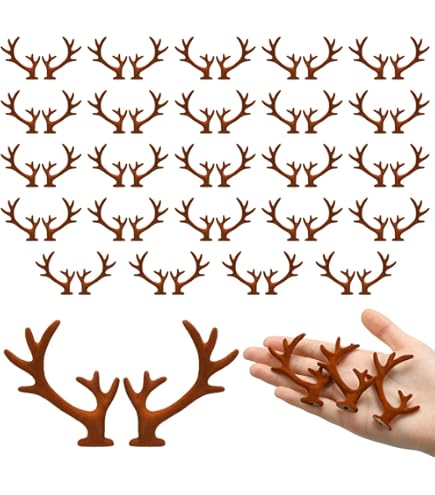 OATIPHO 100pcs Flocking Deer Antlers Hairpins Headband Accessories For Crafts For Holiday Decorations And Costume Parties Realistic Faux Design