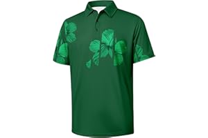 V VALANCH Golf Shirts for Men Short Sleeve Printed Moisture Wicking Polo Shirts Sport Tennis Shirts