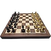 18" Wooden Chess Set,Folding Storage Wooden Chess Board Sets, Large Chess Board Sets, Premium Board Games Chess Set for Adults and Kids Chess Enthusiasts