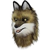 COSYEARS Animal Wolf Mask Cosplay Costume Accessories Furry Faux Fur Dog Fox Full Head Therian Masks Anime Dress up Party