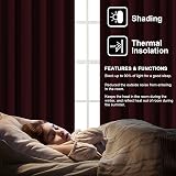 H.Versailtex Blackout Curtains 46x72 Burgundy 2 Panels with Tie Backs view 3