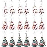 coadipress 9 Pairs Christmas Tree Earrings for Women Cute Creative Xmas Book Tree Drop Dangle Earrings Trees Cake Stud Christmas Party Jewelry Gifts Holiday Accessory