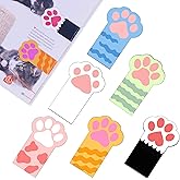 6PCS Cat Paw Bookmarkers, Cute & Funny Bookmarks Gifts for Book Lovers Reading Women Girls Kids Students Teachers, Upgraded Paper & PP Dual-layer Cool Magnetic Bookmark for Home School Office Supplies