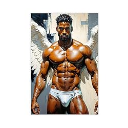 HMLZSJ Nude Muscle Male Torso Portrait Art Gay
