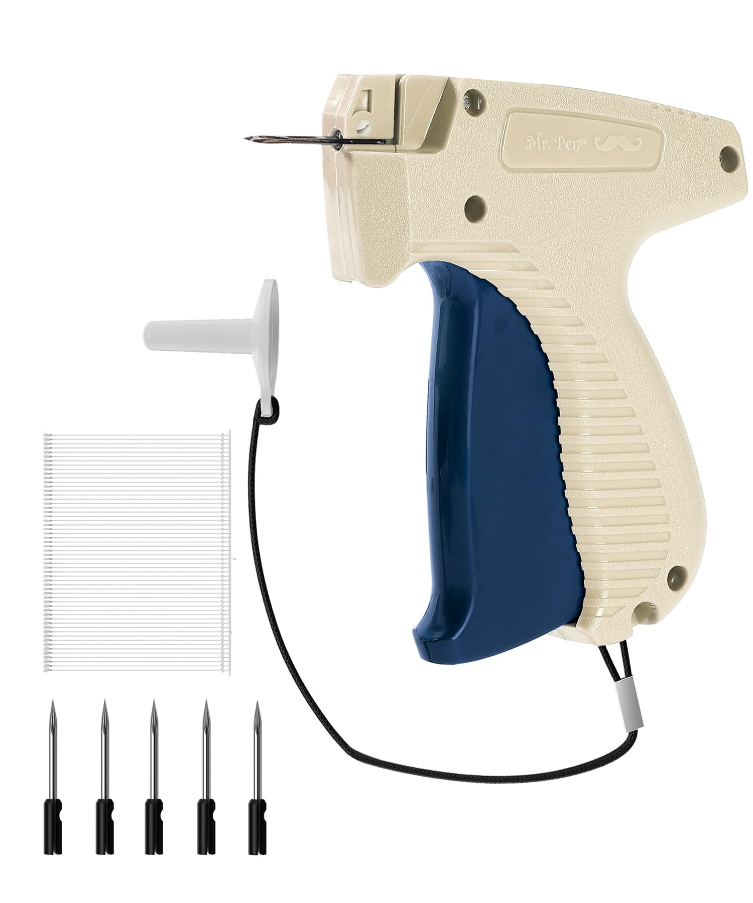 Photo 1 of Mr. Pen- Tagging Gun with Case, 5 Needles, 1008 pcs 2" Barbs Fasteners, Cream & Navy Blue, Tagging Gun for Clothing Tag Gun for Clothes Tag Gun, Price Tag Gun, Pricing Gun, Tag Attacher Guns