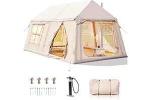 YTAOEO Inflatable Tents for Camping, Large Blow Up Tent with Hand Pump, Easy Setup InflatableTent 4 Season Tent, Waterproof Oxford Air Glamping Tents for Camping Adult 4/6/8/10/12 Person