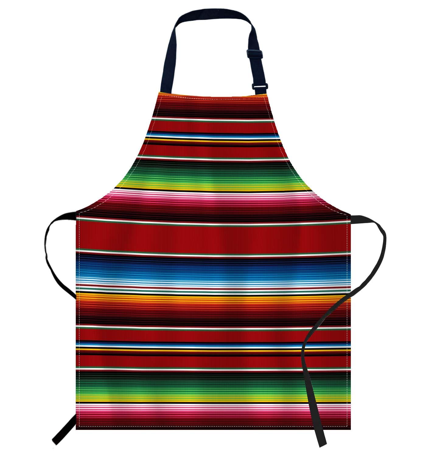 Smooffly Mexican Serape Pattern Designs Apron Unisex Adjustable Bib Apron Cooking Kitchen Chef Women Men Aprons for Home Kitchen, Restaurant,Coffee House,Shop,Garden