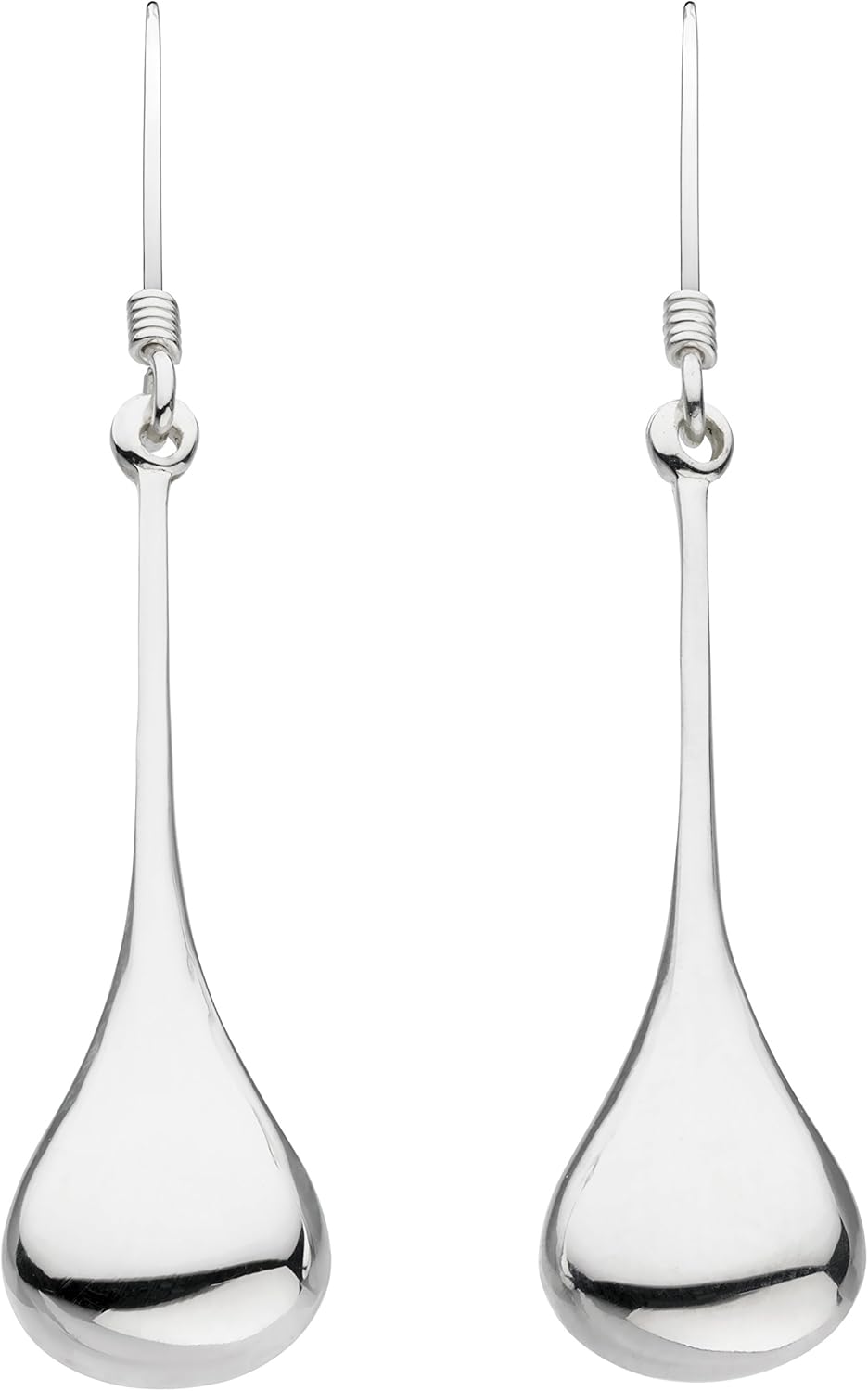 Dew Sterling Silver Elongated Teardrop Earrings 6536HP Amazon.co.uk