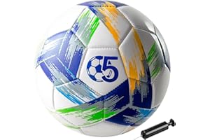 Innotoys Soccer Ball Size 5 Size 4 with Pump Deflated, Vibrant Multicolor Design, Operation Christmas Soccer Ball, Bright Tri-Color Indoor/Outdoor Training Sports Ball, Soft Touch Official Size