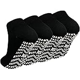 ZAKASA Non-Slip Grip Socks for Men: Non Skid Grippy Socks Anti Slip Gripper for Elderly Hospital Yoga Pilates