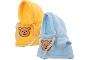 Toyvian 2pcs Small Plush Bear Doll Costume Stuffed Animal Outfit Girl Boy Plush Doll Hooded Sweater Clothes Cute Stuffed Animal Outfit Clothing for 6-8 Inch Bears