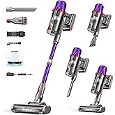 iXlion Cordless Vacuum Cleaner for Home - Powerful Stick Vacuum with HEPA Filter, 55-Min Runtime, LED Light, Anti-Tangle Brush, Detachable Battery,Lightweight Vacuum for Pet Hair,Carpets & Hard Floors