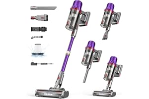 Cordless Vacuum Cleaner for Home - Powerful Stick Vacuum with HEPA Filter, 55Min Runtime,LED Light, Anti-Tangle Brush,Detacha