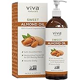 Sweet Almond Oil for Skin - Body Oil, Hair Moisturizer and Relaxing Massage and Oil, Carrier Oil for Essential Oils Mixing, N