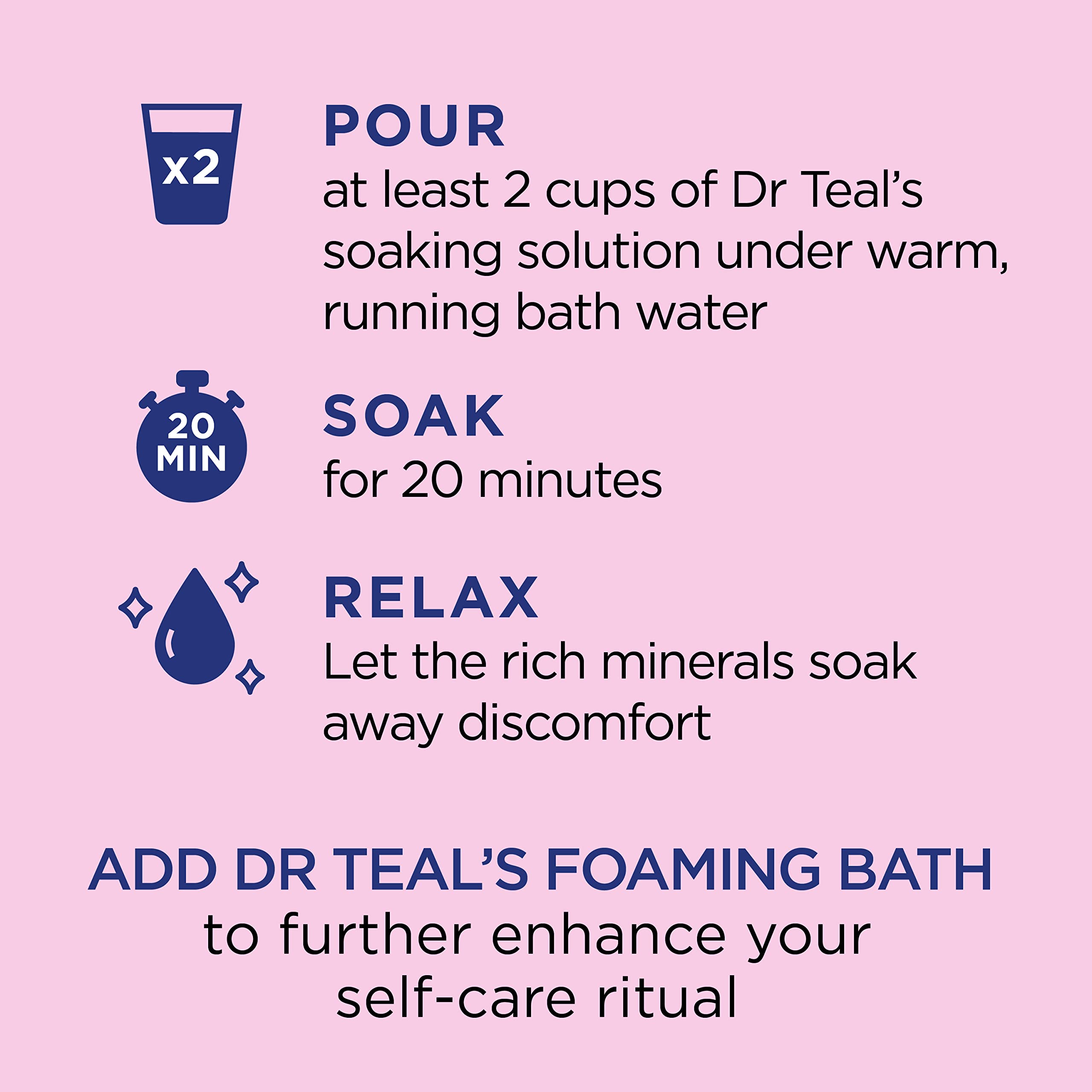 Dr Teal's Pure Epsom Magnesium Salt Soaking Solution, Menstrual Relief with Herbal Plant Complex & Essential Oils 3 lbs (Pack of 4)