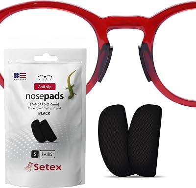 Setex Gecko Grip Glasses Nose Pads 5 Black Pairs Anti Slip 1 x 7 x 16 mm