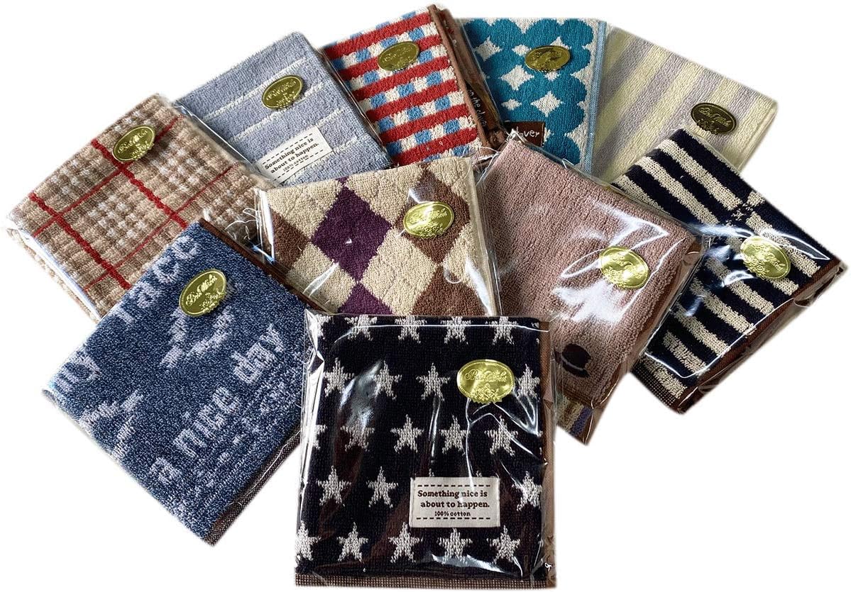 Amazon タオルの萩原 おまかせ メンズ タオルハンカチ10枚組 ハンドタオル ホーム キッチン オンライン通販