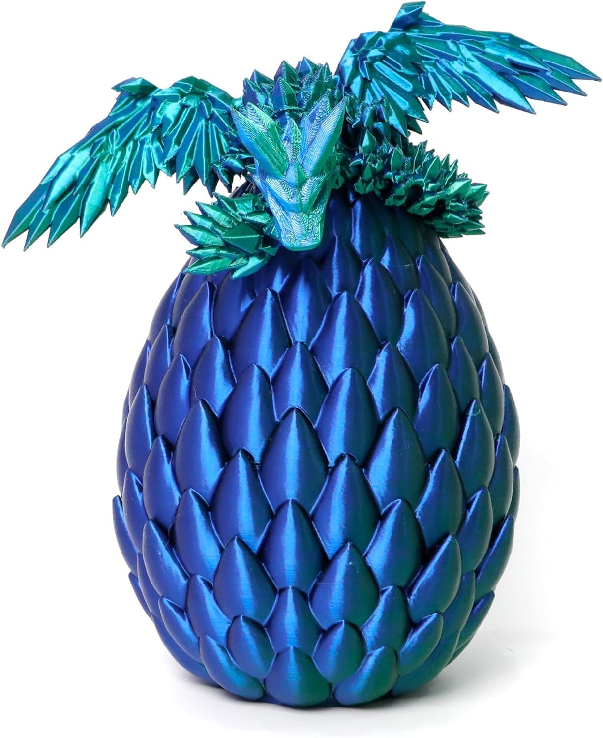 Photo 1 of Flavery 3D Printed Flying Dragon in Egg - Large Surprise Egg with Flexible Winged Dragon Inside, Mystery Fidget Toy, Birthday Gift, Desk Figure Decor, Easter Basket Essentials (Green Mix Blue)