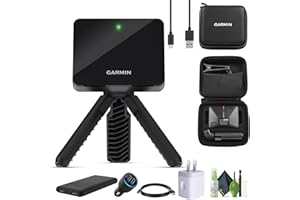 Garmin Approach R10 Portable Golf Launch Monitor, Golf-Simulator to Take Your Game Home, Indoor or to The Driving Range, Track Metrics, Swings Analyzer, 10 Hours Battery Life Bundle + Accessories