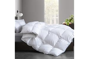 Cosybay Feather Comforter Filled with Feather & Down Queen Size - All Season White Duvet Insert- Luxurious Hotel Bedding Comforters with 100% Cotton Cover - Queen 90 x 90 Inch
