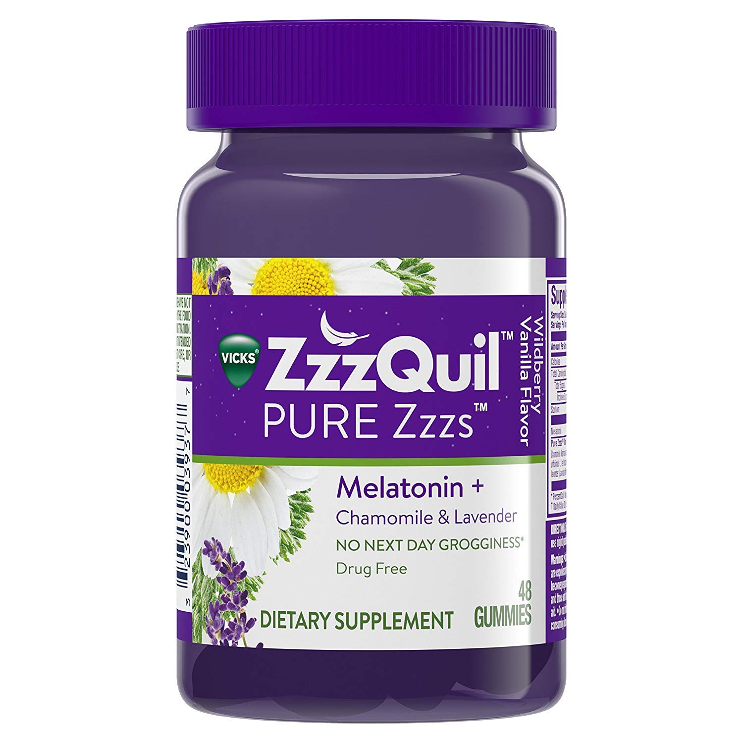 ZzzQuil Pure Zzzs Melatonin Chamomile Lavender Sleep, 48