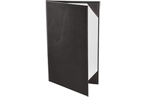 Menu Covers Made of Premium Faux Leather (10-Pack) - 8.5" X 14" (Black, 2 Views)