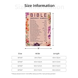 Jbofyee Bible Emergency Numbers Verse Quote Throw
