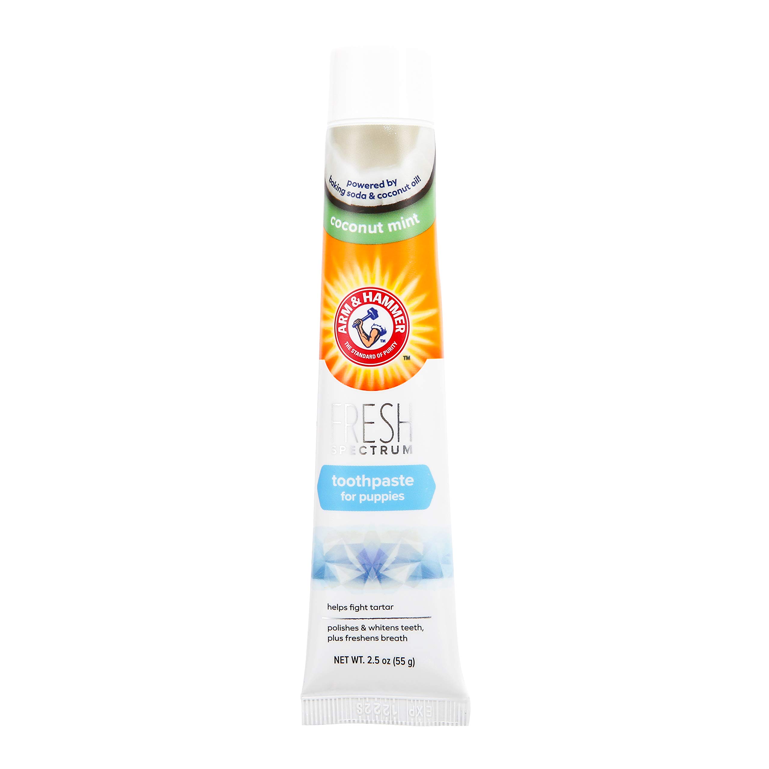 ARM & HAMMER Fresh Spectrum Coconut Mint Puppy Toothpaste, 55g, Best Dental Care for Dogs & Puppies, Dog Enzyme Toothpaste, Removes Plaque & Tartar, Freshens Breath, Easy to Use Pet Oral Hygiene