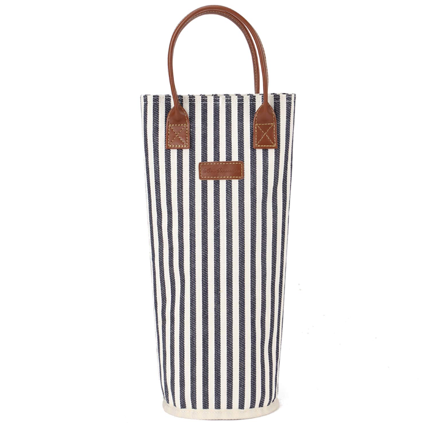 ZORMY Single Bottle Insulated Wine Tote, 1 Bottle Wine Carrier Bag Padded Wine Cooler Perfect Wine Lover's or Wedding Gift-Stripe (Srtipe)