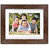 Aluratek 7" Distressed Wood Digital Photo Frame, Auto Slideshow Feature, USB/SD/SDHC Supported, Built-in Clock & Calendar, Ea