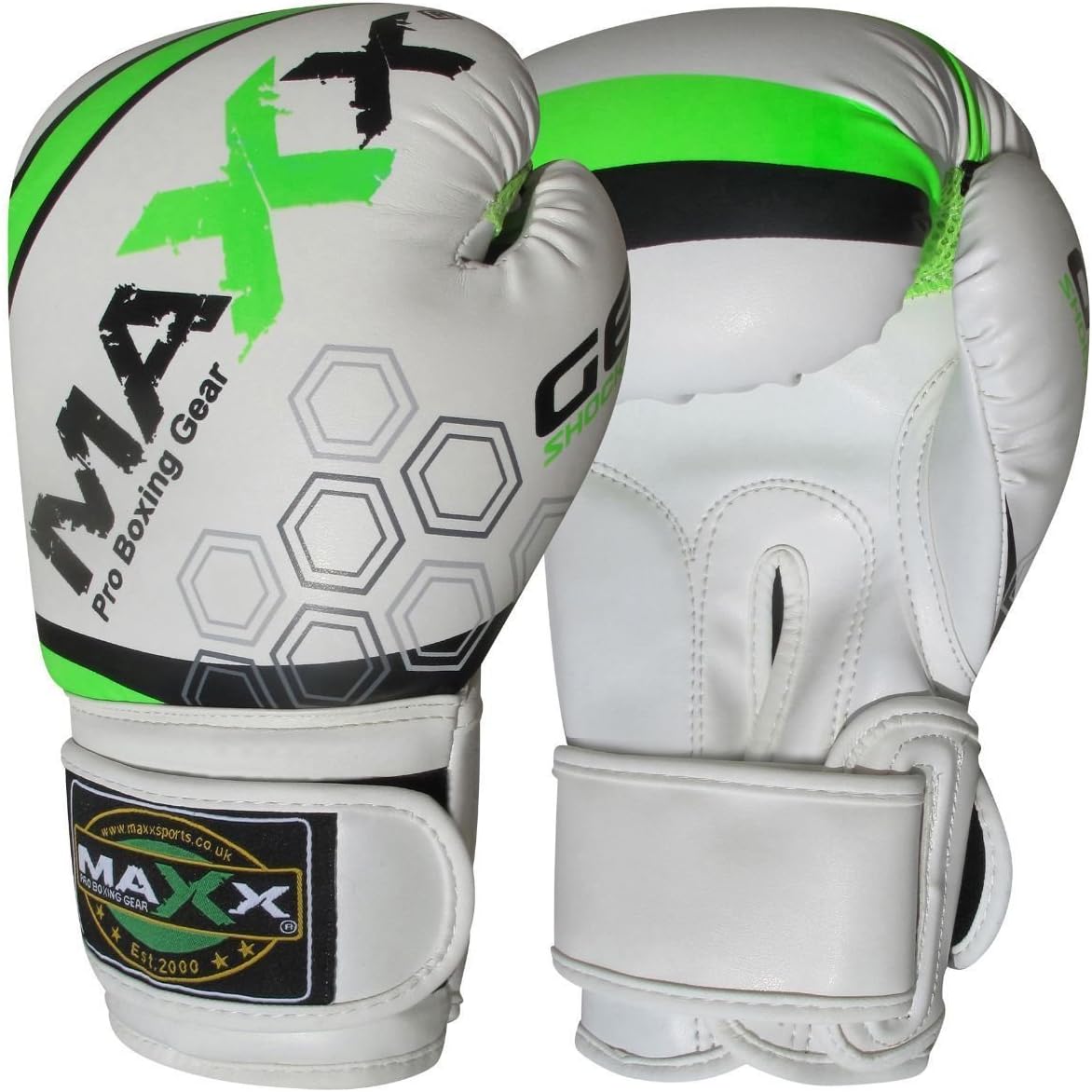 Maxx SHOCK TECH Rex Leather Boxing Gloves Fight PunchBag mma Grappling 6OZ-16OZ