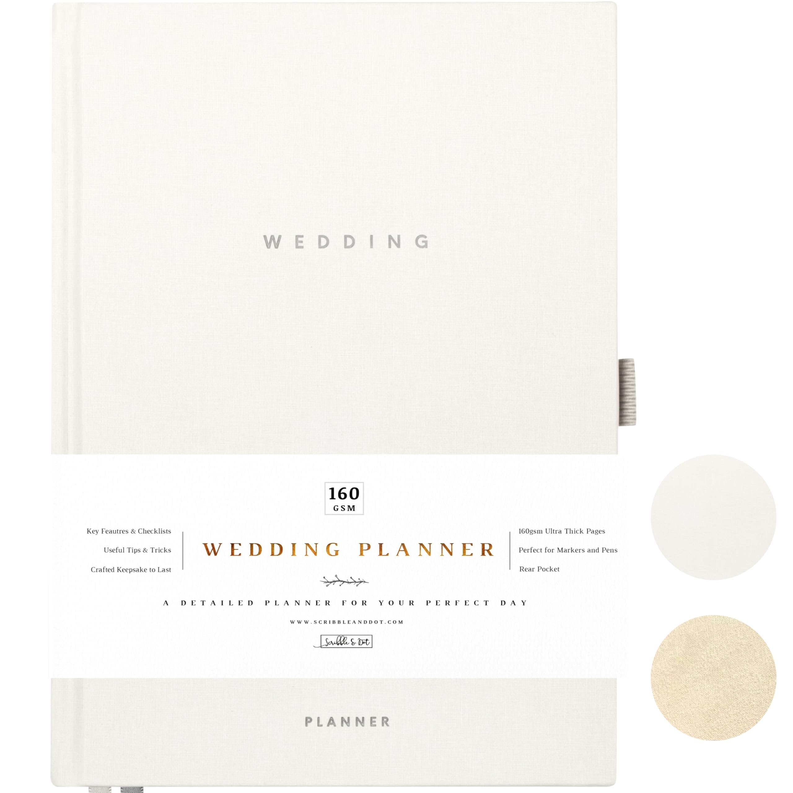 Award Winning UK Comprehensive Wedding Planner Book and Organiser for the Bride | Tissue Wrapped in a Gift Box | Cushioned Cover | Elegantly Designed Planner, Every Detail for your Special Day