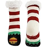 Junely Slipper Socks for Women with Grippers Non Slip Fuzzy Grip Winter Warm Cozy Thick Comfy Soft Fleece Cabin Socks