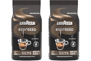 Lavazza Espresso Whole Bean Coffee, Medium Roast, 100% Arabica, 2.2 lb Bag (Pack of 2)