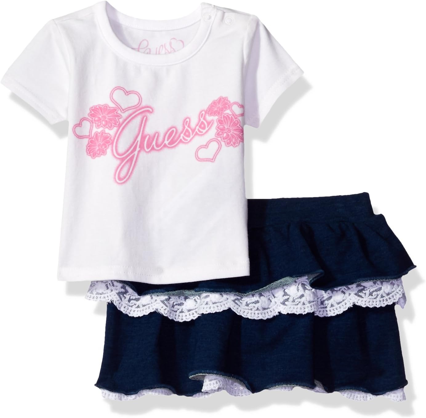 GUESS Baby Girls' Set-Short Sleeve T-Shirt and Skirt