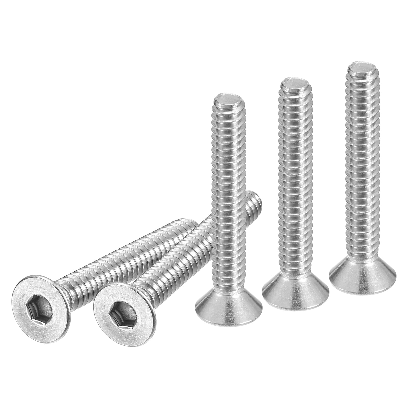 DTGN #10-24 x 1-1/4" Flat Head Socket Cap Screws, 25 Pack 304 Stainless Steel Hex Socket Flat Head Screws, Full Thread, Countersunk Bolts