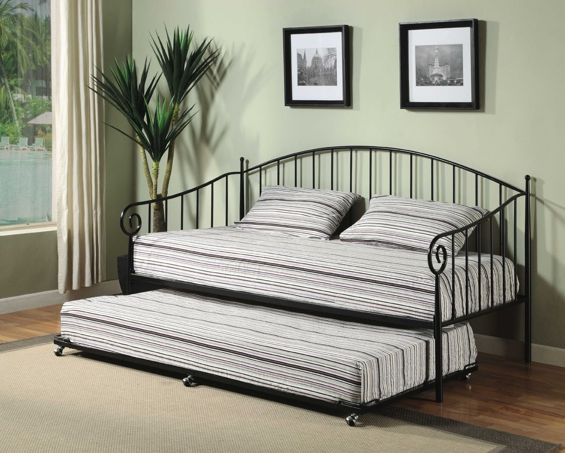 Amazoncom Kings Brand Matt Black Metal Twin Size Day Bed Daybed
