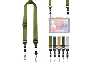 FIEIL Nylon iPad Strap, Adjustable Camera Neck Strap, Comfortable Shoulder Strap for iPad, Cellphone Tablet, Camera, Laptop, Binocular, Luggage Bag (Green Universal Neck Lanyard)