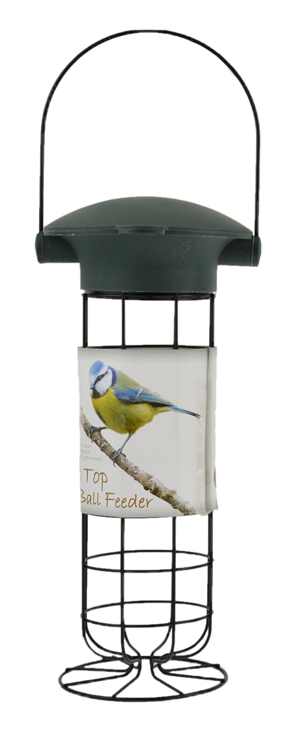Green Jem Fat Ball Flip Top Bird Feeder, Green, 14x14x38 cm