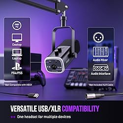 FIFINE XLR/USB Gaming Microphone Set, Dynamic PC