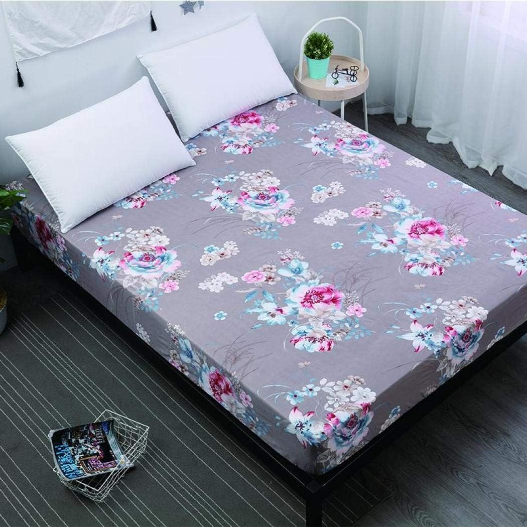 NIKIMI Printing Fitted Sheet 100% Polyester Bed Sheet With Elastic Band Mattress Protector Cover Bed Linens