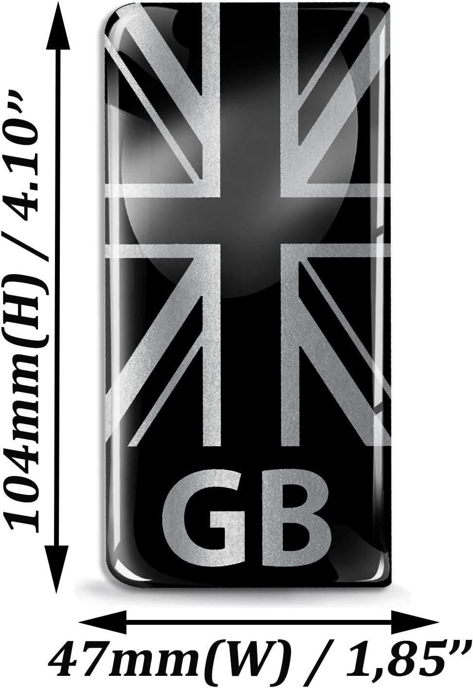 SkinoEu® 2 x 3D Gel Silicone Badge Car Number Plate Self-Adhesive Stickers GB UK United Kingdom Union Jack National Flag Silver EU Motorcycle Road Decals QS 28 - Image 4