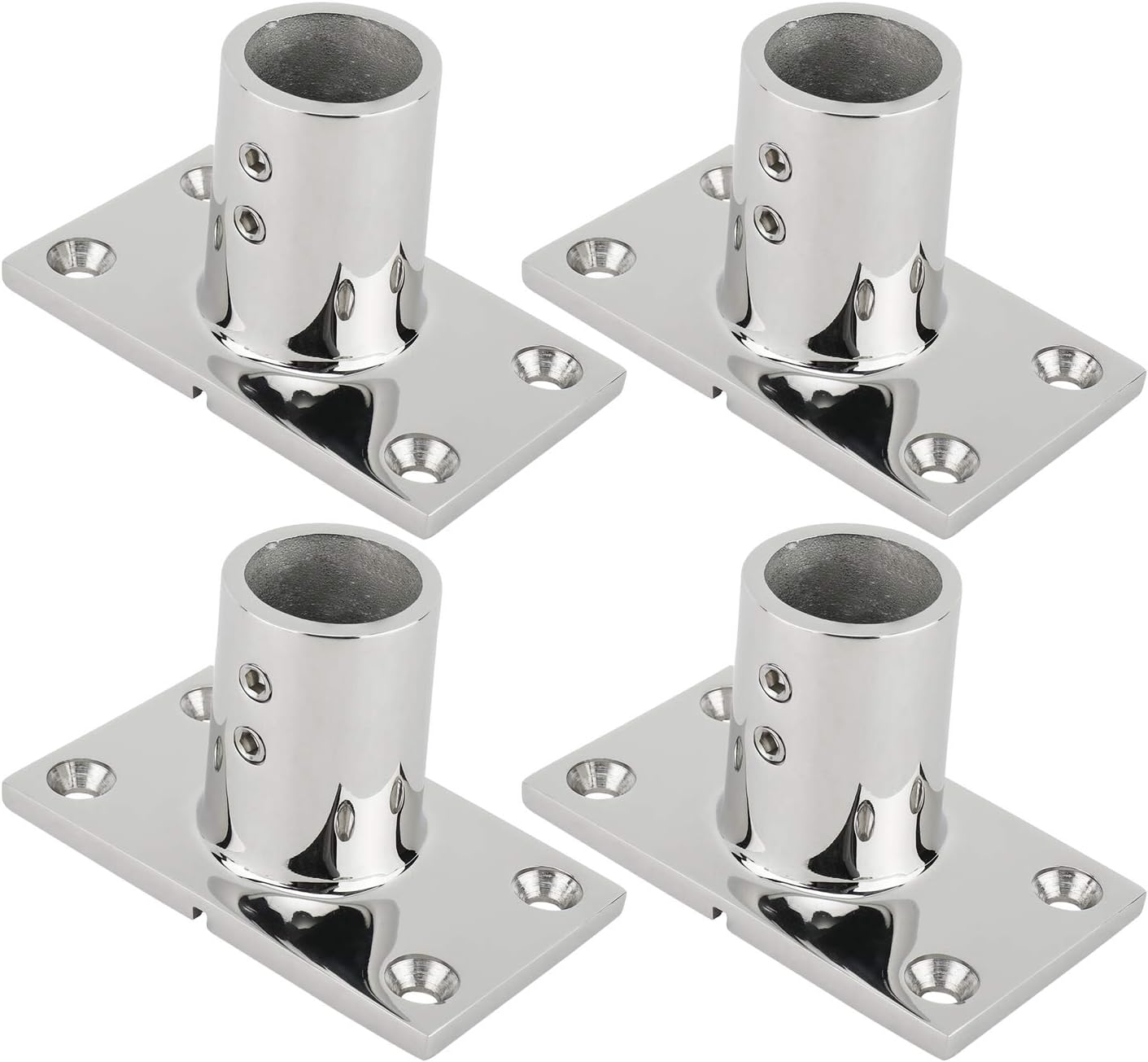 Yaegarden 90 Degree 7/8'' 22mm Rectangular Base, Boat Hand Rail Fitting, Stainless Steel Boat Accesssory, Boat Deck Handrail
